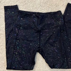 Black splattered with colors curves n combat boots leggings with pockets